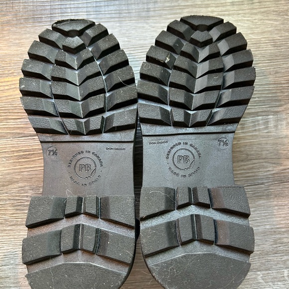 Poppy Barley The Lug Mule Black Leather Slingback Clogs - Picture 5 of 5